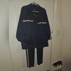 Navy Blue Tracksuit with Stripes